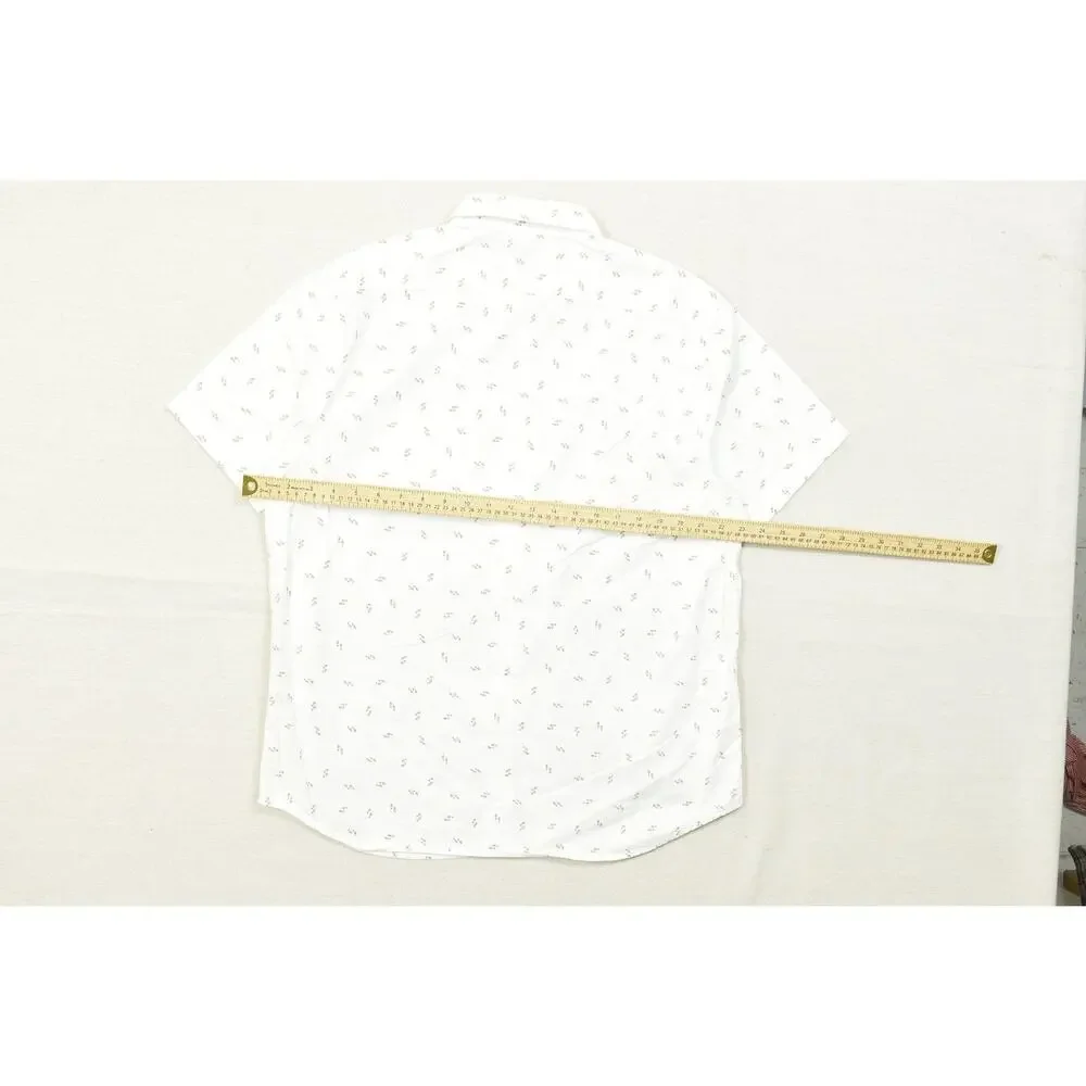 Banana Republic Slim Fit Men's White Short Sleeve Button Down Size L
